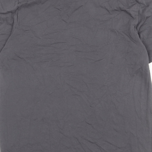 HUGO BOSS Mens Grey Cotton T-Shirt Size M Crew Neck