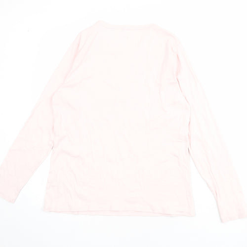 Marks and Spencer Womens Pink 100% Cotton Basic T-Shirt Size 16 Crew Neck