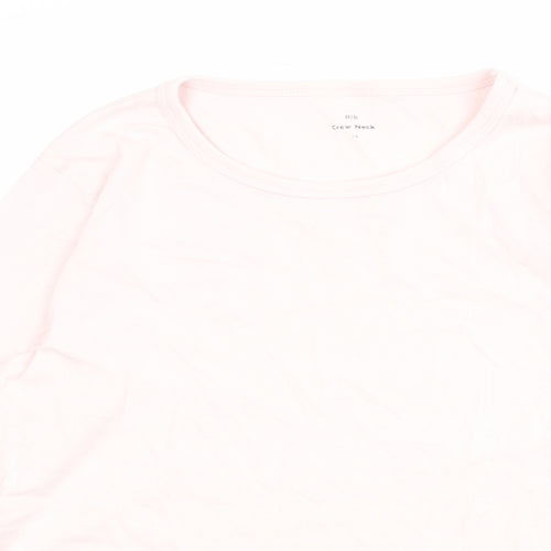 Marks and Spencer Womens Pink 100% Cotton Basic T-Shirt Size 16 Crew Neck