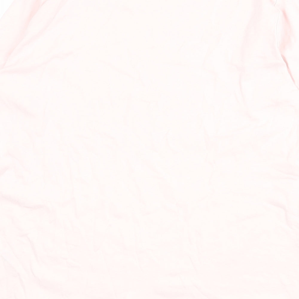 Marks and Spencer Womens Pink 100% Cotton Basic T-Shirt Size 16 Crew Neck