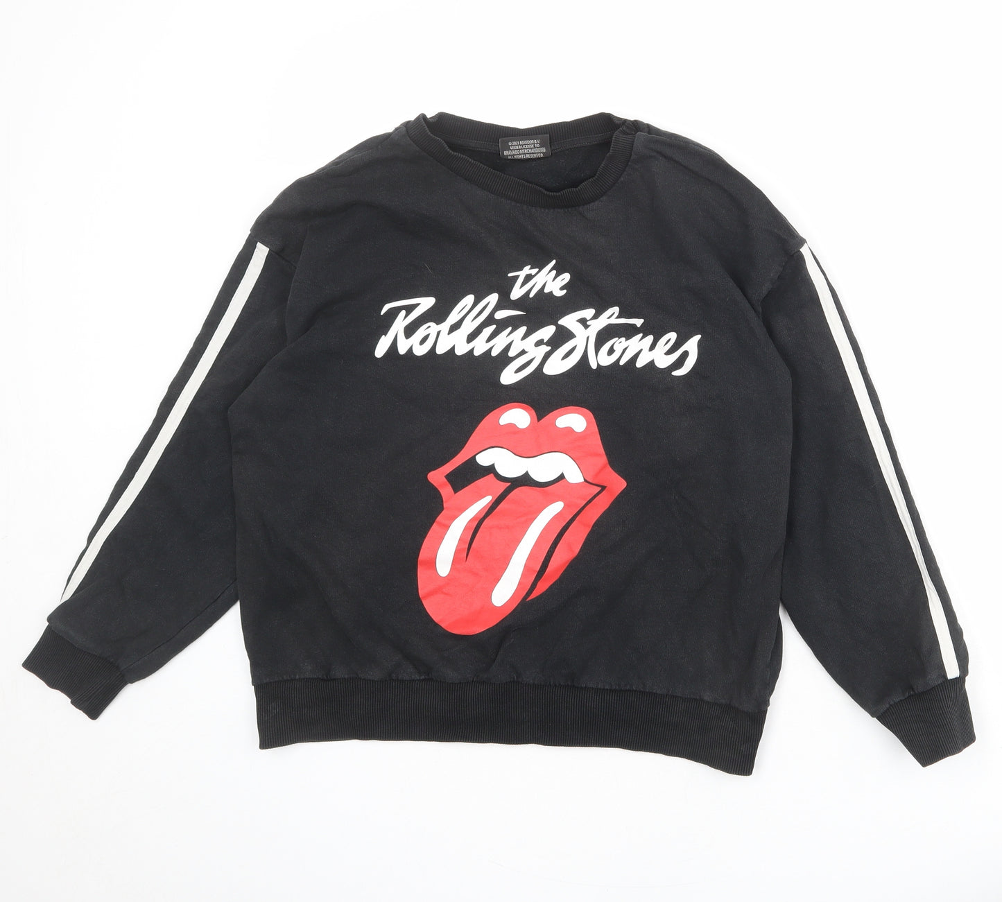 The Rolling Stones Womens Black Cotton Pullover Sweatshirt Size M Pullover