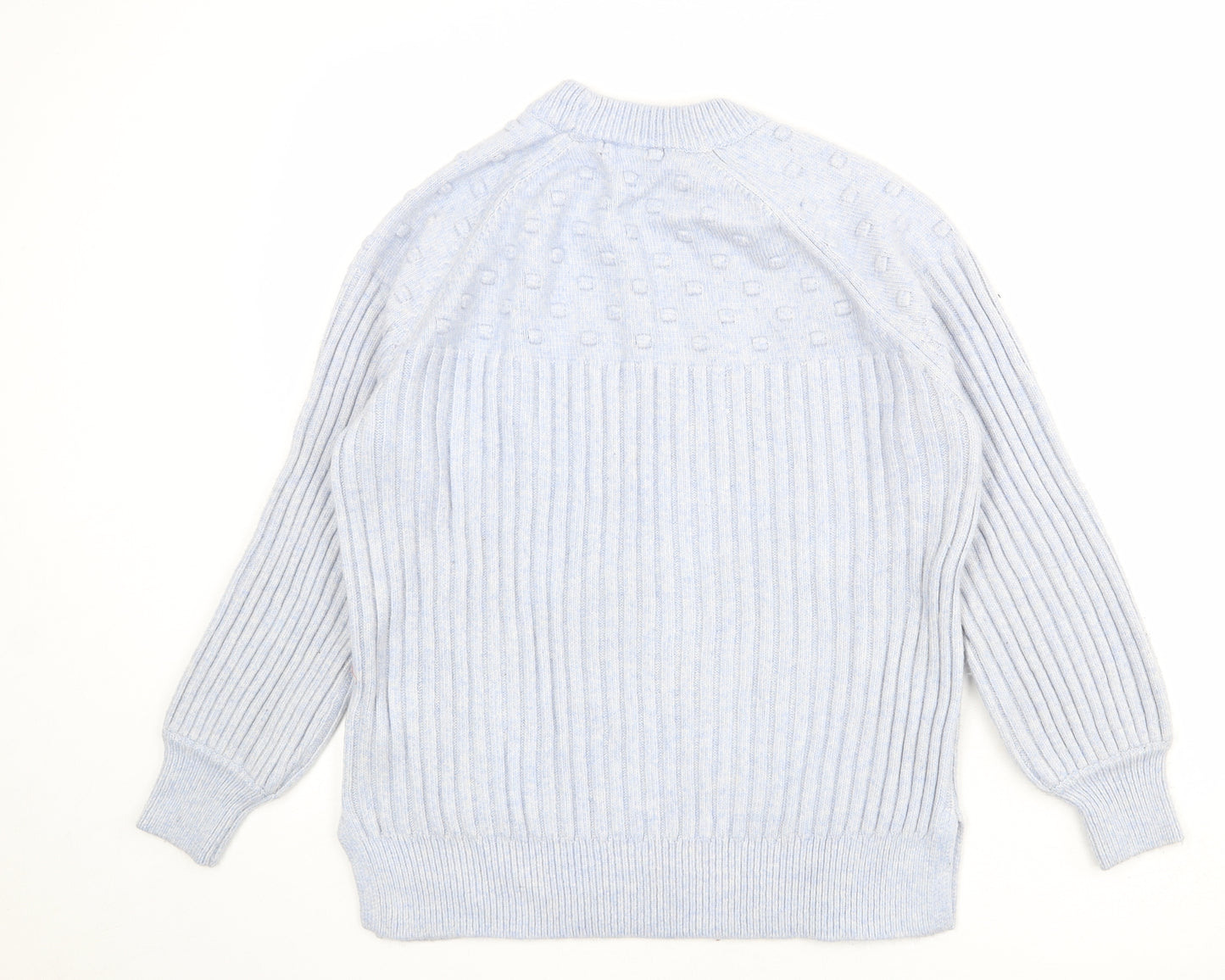 Marks and Spencer Womens Blue Round Neck Polyester Pullover Jumper Size L