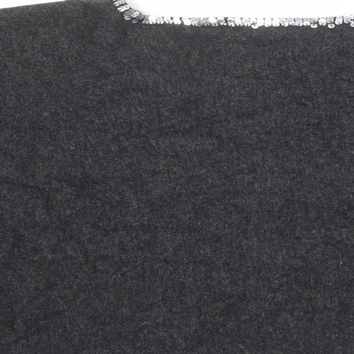 Precis Womens Grey V-Neck Cotton Shrug Jumper Size S - Size S-M