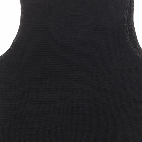 St Michael Womens Black Round Neck Geometric Acrylic Pullover Jumper Size 14