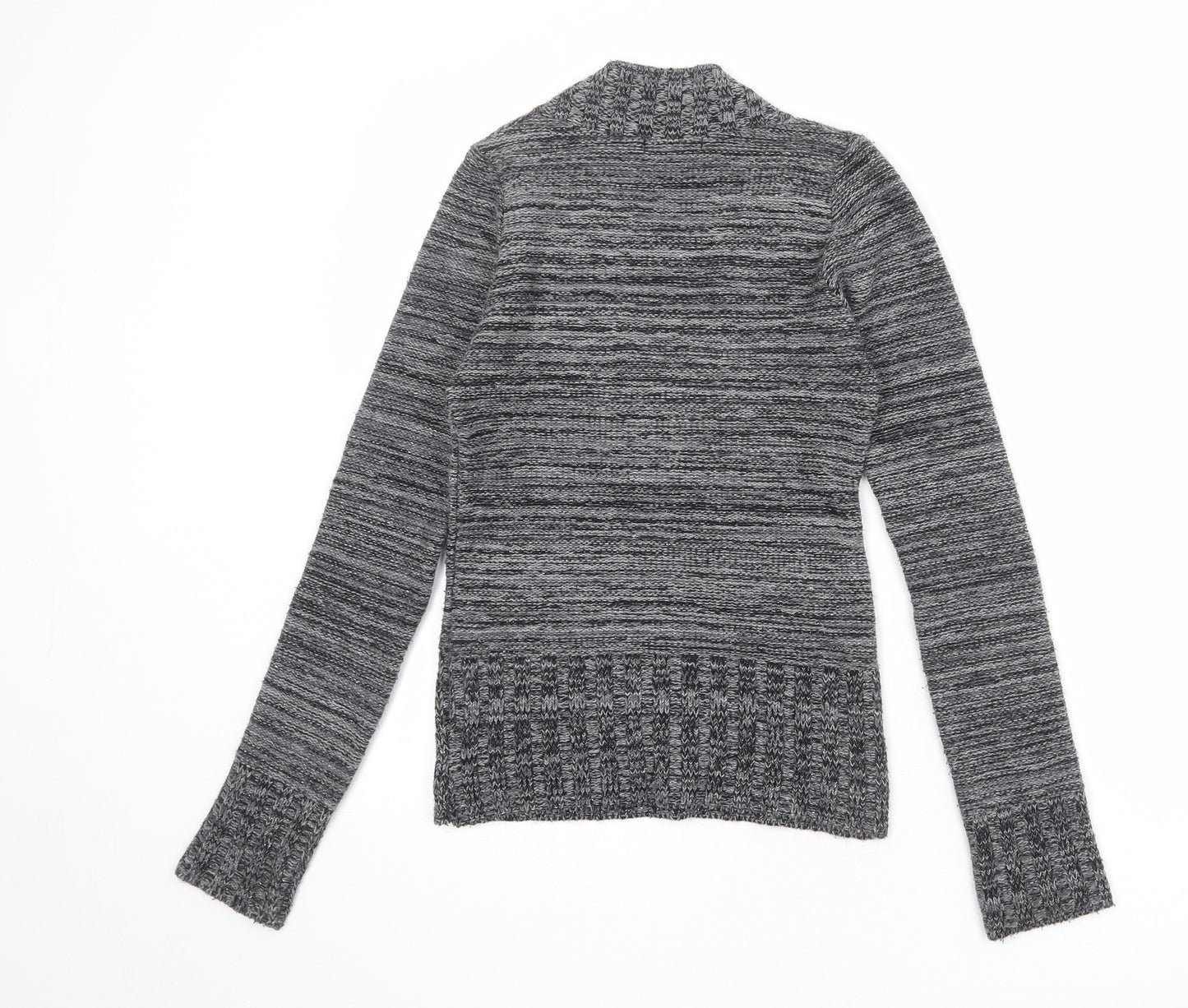 Jane Norman Womens Grey V-Neck Acrylic Pullover Jumper Size 8