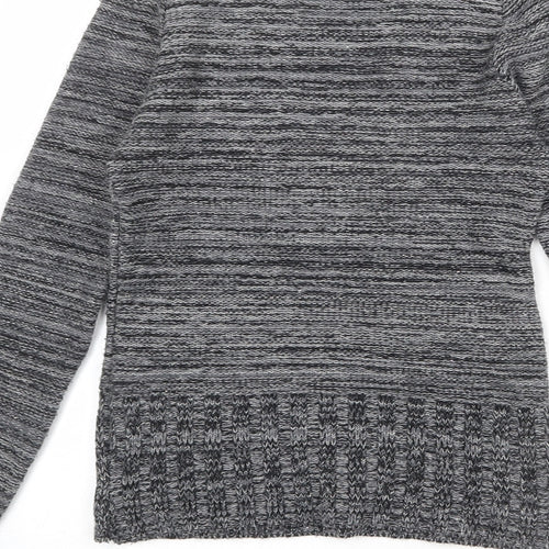 Jane Norman Womens Grey V-Neck Acrylic Pullover Jumper Size 8
