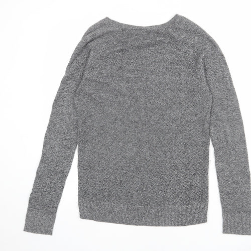 Gap Womens Grey V-Neck Cotton Pullover Jumper Size S