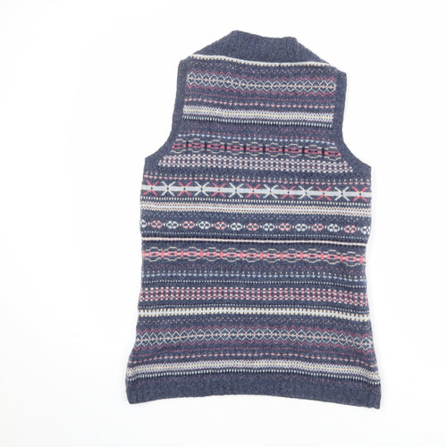 Crew Clothing Womens Multicoloured V-Neck Geometric Wool Vest Jumper Size 12