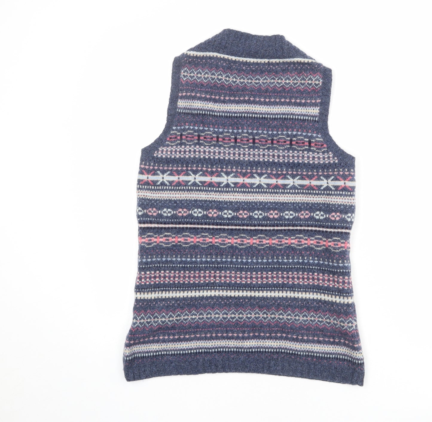 Crew Clothing Womens Multicoloured V-Neck Geometric Wool Vest Jumper Size 12