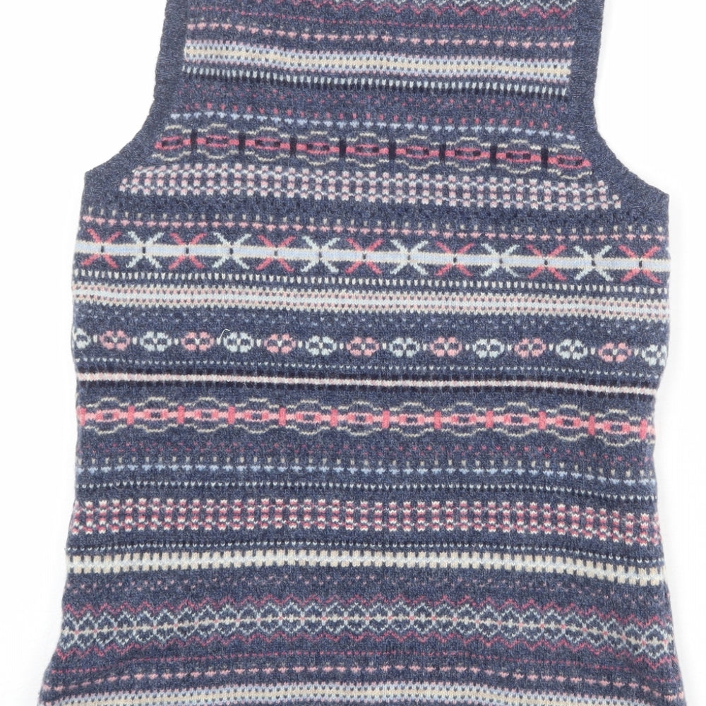 Crew Clothing Womens Multicoloured V-Neck Geometric Wool Vest Jumper Size 12
