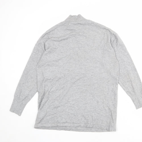 Dorothy Perkins Womens Grey Mock Neck Argyle/Diamond Viscose Pullover Jumper Size 12