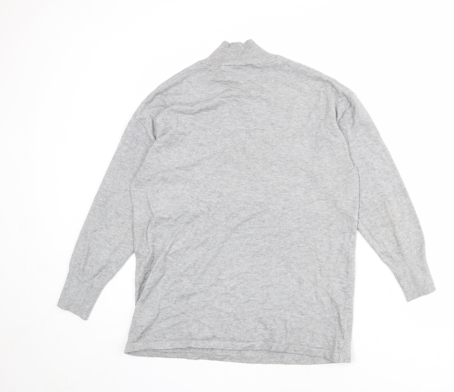Dorothy Perkins Womens Grey Mock Neck Argyle/Diamond Viscose Pullover Jumper Size 12