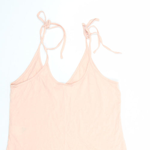 & Other Stories Womens Pink 100% Cotton Camisole Tank Size 14 V-Neck - Tie Shoulder Detail