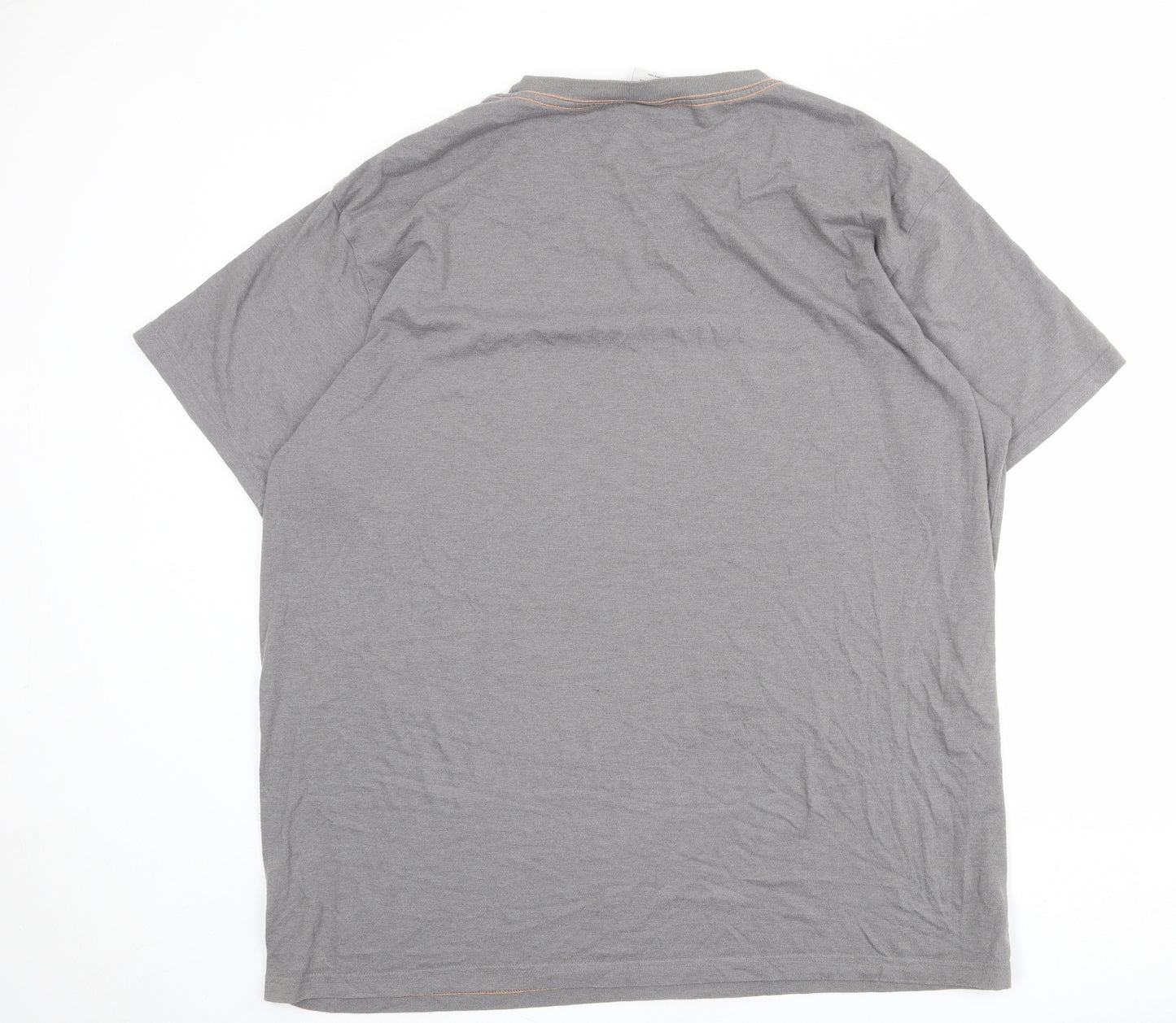 Weird Fish Mens Grey Cotton T-Shirt Size 4XL Crew Neck