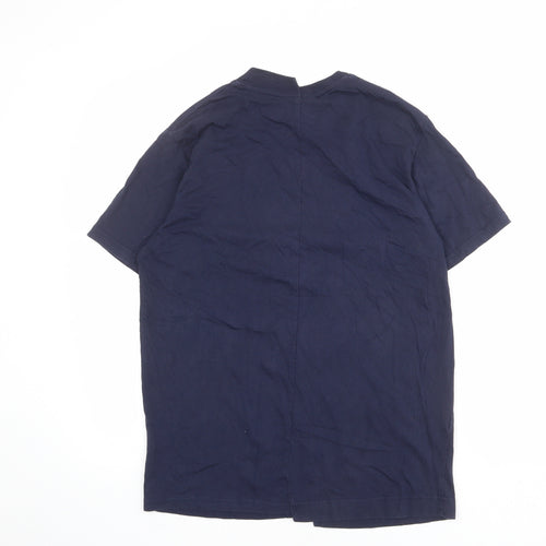 FILA Womens Blue Cotton Basic T-Shirt Size S Round Neck
