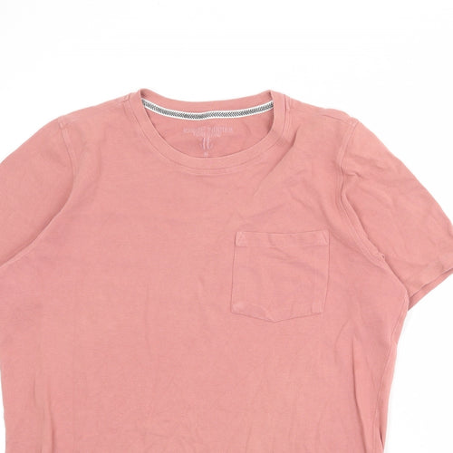 Joseph Turner Mens Pink Cotton T-Shirt Size S Round Neck