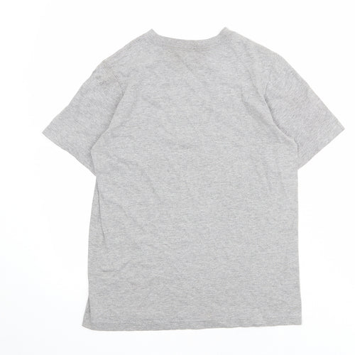 Nike Boys Grey Cotton Basic T-Shirt Size M Round Neck Pullover - Attack The Glass