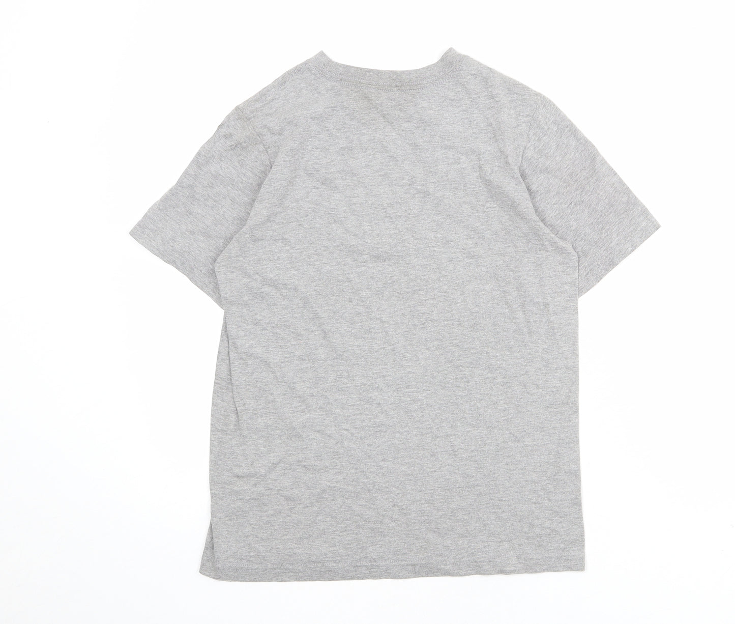 Nike Boys Grey Cotton Basic T-Shirt Size M Round Neck Pullover - Attack The Glass