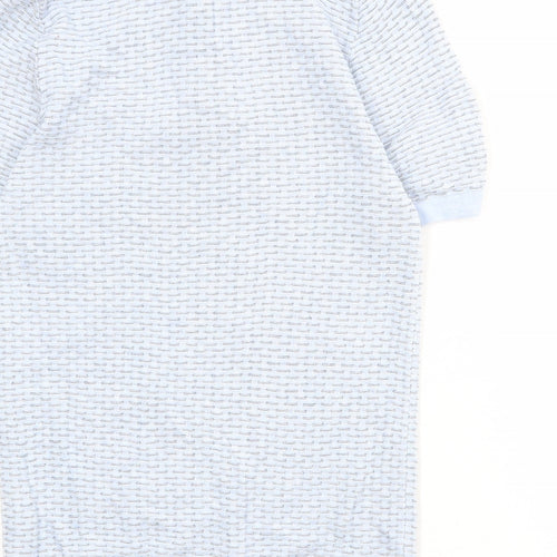 NEXT Mens Blue Geometric 100% Cotton Polo Size S Collared Button