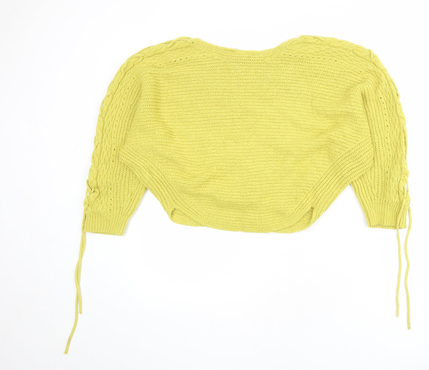 Miss Selfridge Womens Green Round Neck Acrylic Pullover Jumper Size 14