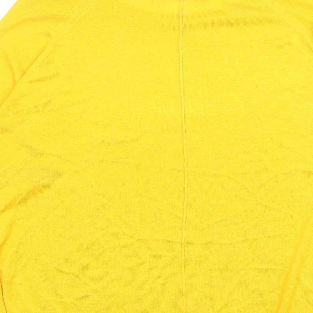 Zara Womens Yellow Round Neck Viscose Pullover Jumper Size S