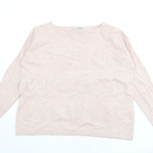 Only Womens Pink Round Neck Viscose Pullover Jumper Size M