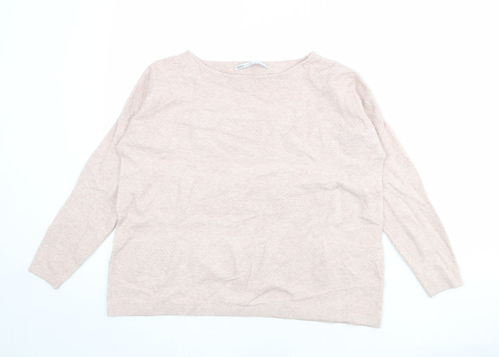 Only Womens Pink Round Neck Viscose Pullover Jumper Size M