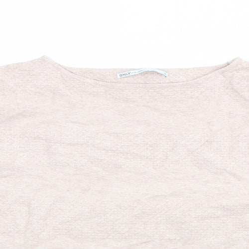 Only Womens Pink Round Neck Viscose Pullover Jumper Size M