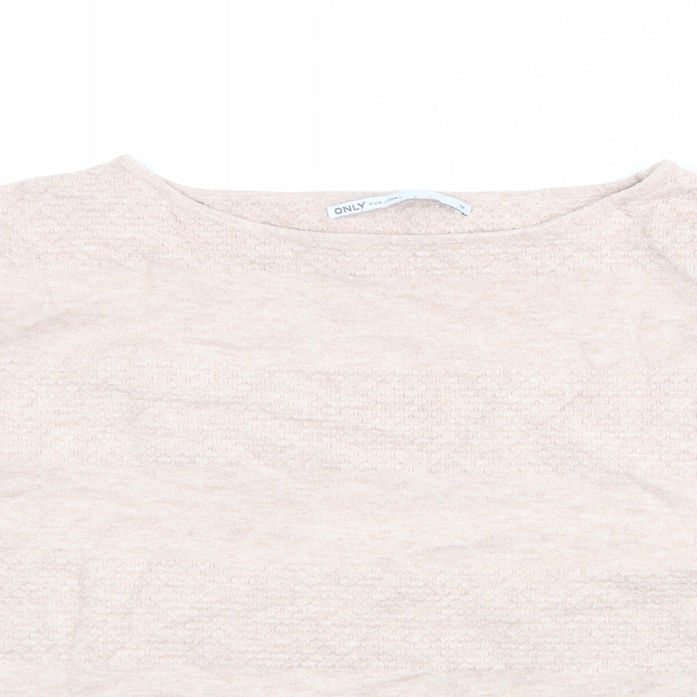 Only Womens Pink Round Neck Viscose Pullover Jumper Size M
