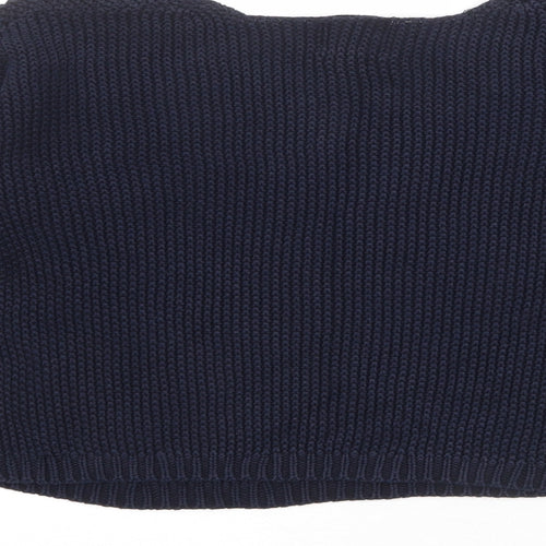 New Look Womens Blue V-Neck 100% Cotton Pullover Jumper Size 12