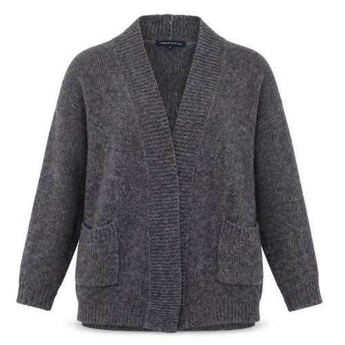 French Connection Womens Grey V-Neck Acrylic Cardigan Jumper Size S
