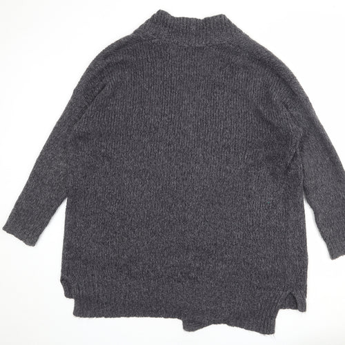 French Connection Womens Grey V-Neck Acrylic Cardigan Jumper Size S