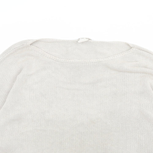 H&M Womens Beige Round Neck Acrylic Pullover Jumper Size M