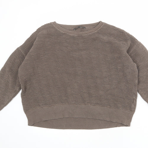 French Connection Womens Brown 100% Cotton Pullover Sweatshirt Size M Pullover