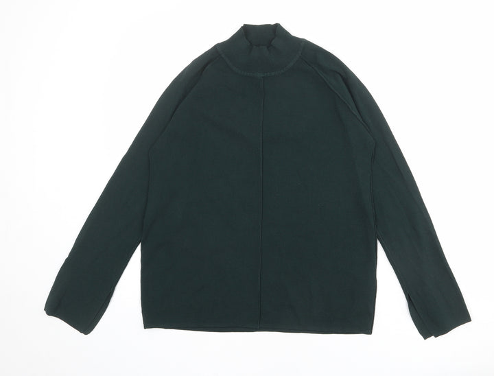 NEXT Womens Green High Neck Viscose Pullover Jumper Size 8