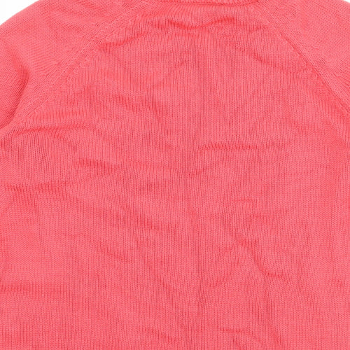Marks and Spencer Womens Pink Round Neck Cotton Pullover Jumper Size M