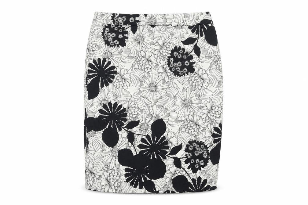Marks and Spencer Womens White Floral Polyester Bandage Skirt Size 36 in Zip