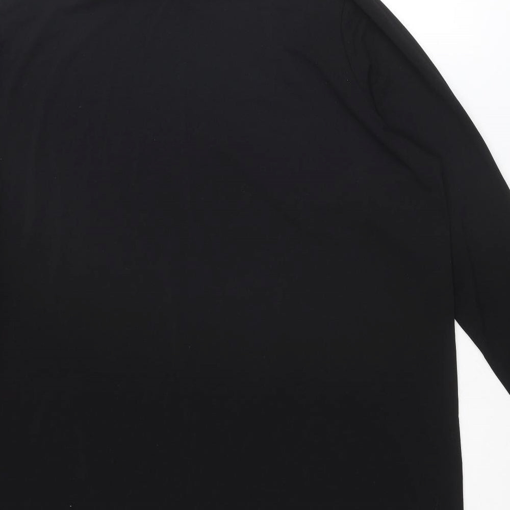 H&M Womens Black Cotton Tunic Blouse Size 2XL Round Neck