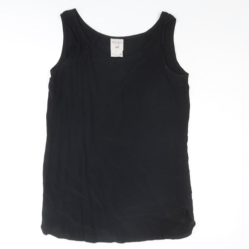 Mondi Womens Black Viscose Basic Tank Size 8 Boat Neck