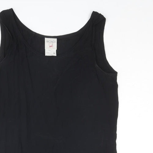 Mondi Womens Black Viscose Basic Tank Size 8 Boat Neck