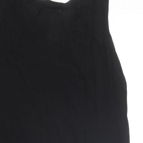 Mondi Womens Black Viscose Basic Tank Size 8 Boat Neck