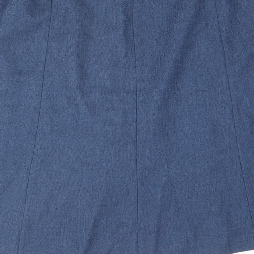 EWM Womens Blue Polyester A-Line Skirt Size 20 Zip