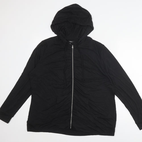 Capsule Womens Black Modal Full Zip Hoodie Size 22 Zip