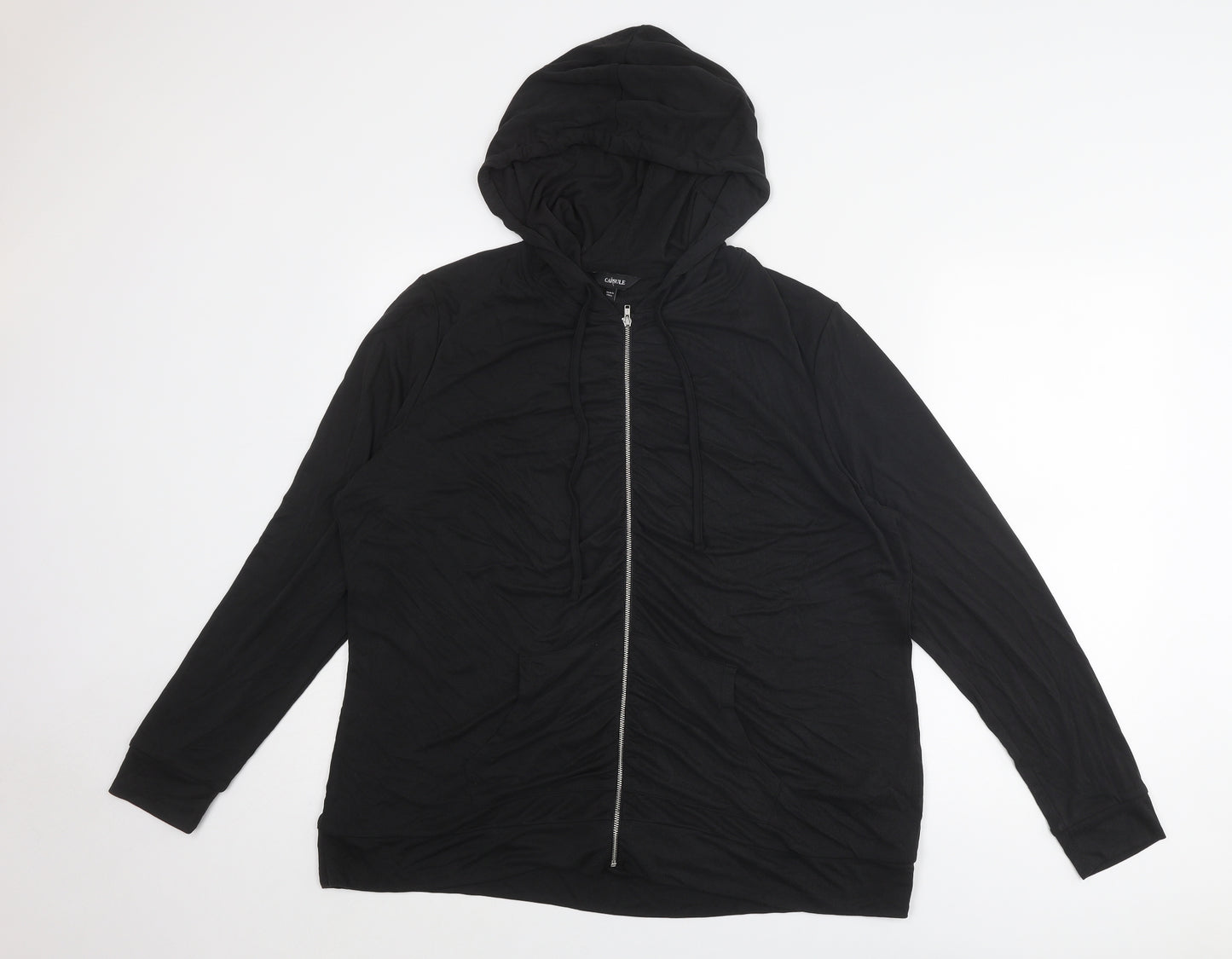 Capsule Womens Black Modal Full Zip Hoodie Size 22 Zip