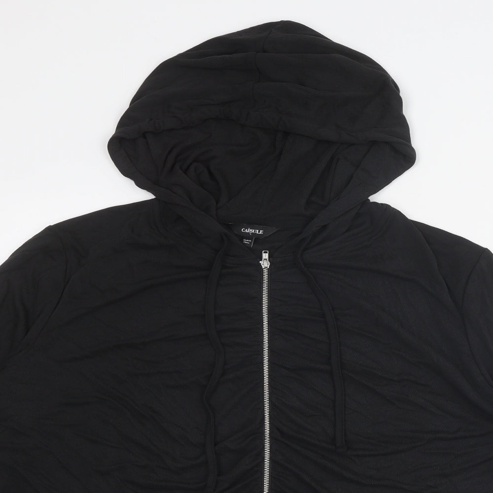Capsule Womens Black Modal Full Zip Hoodie Size 22 Zip