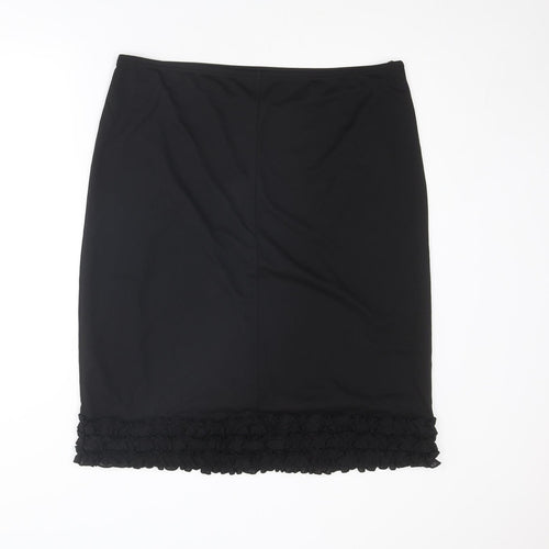 Agenda Womens Black Polyester Trumpet Skirt Size 22