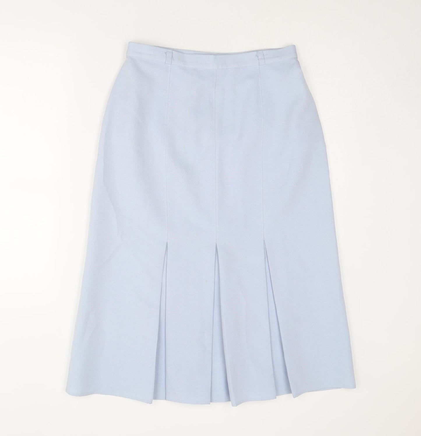 St Michael Womens Blue Polyester A-Line Skirt Size 14 Zip