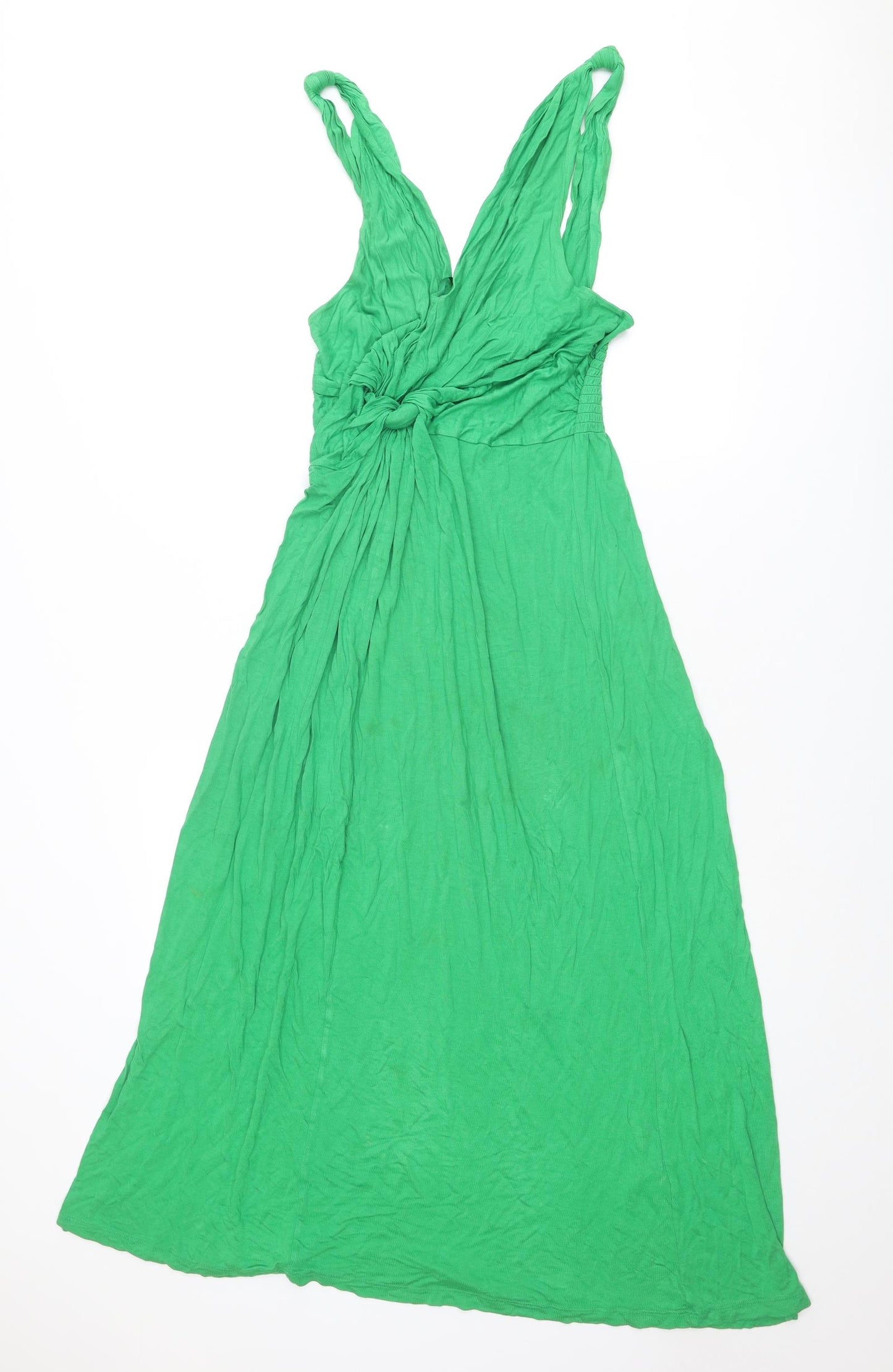 NEXT Womens Green Viscose A-Line Size 16 V-Neck Pullover