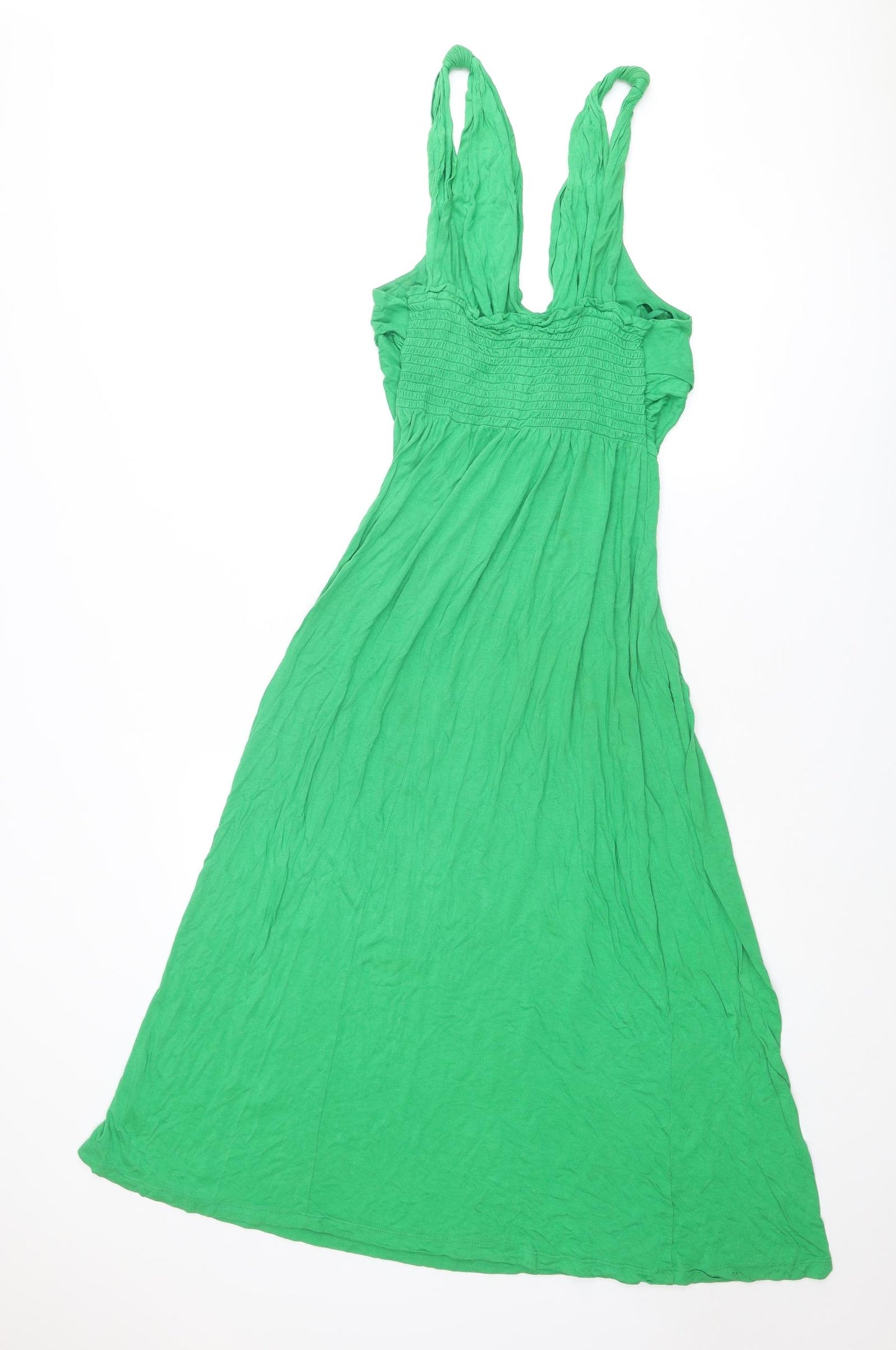 NEXT Womens Green Viscose A-Line Size 16 V-Neck Pullover