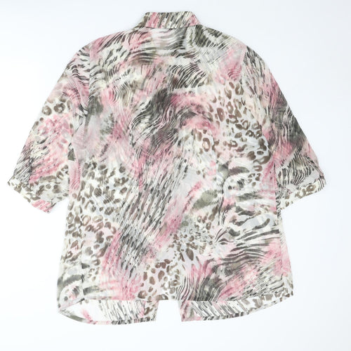 Basler Womens Multicoloured Animal Print Polyester Basic Button-Up Size 18 Collared
